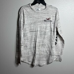 Hollister Men Crew Neck Long‎ Sleeve Shirt Gray Size S